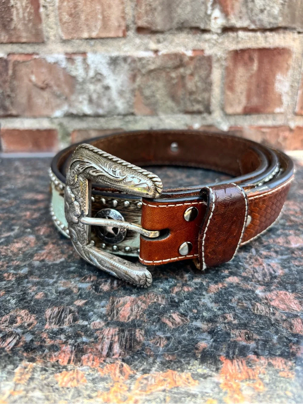 Nocona Pro Series Men's Western Belt Calf Hair  SKU: N2506808